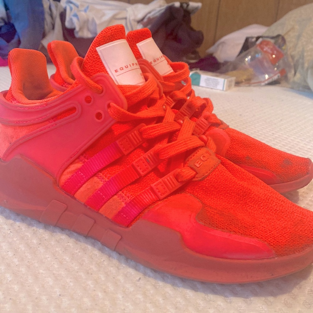 Adidas orange running shoes